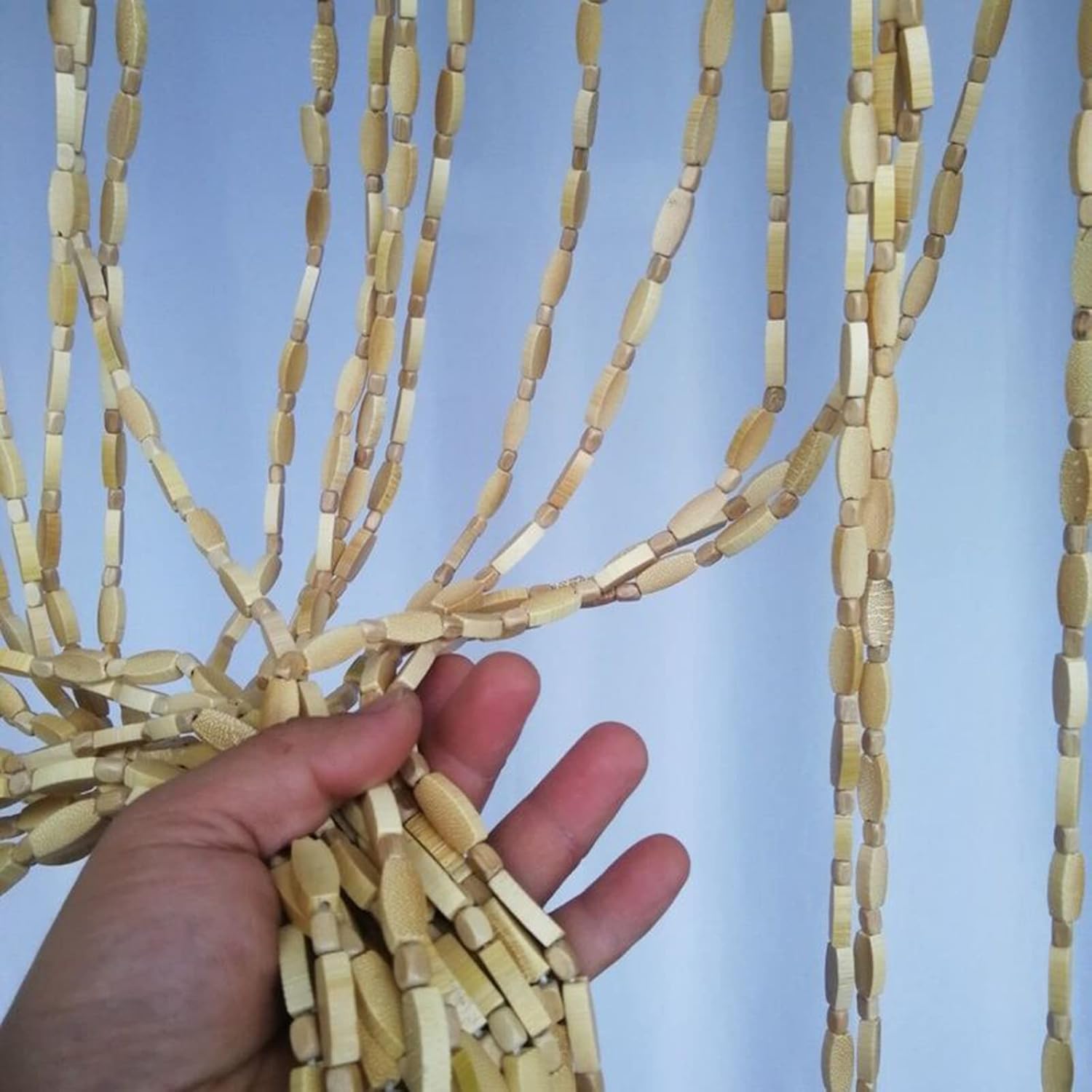 CHUNJIMAN Bamboo Beaded Door Curtain for Living Room Partition Retro Style Door Decor