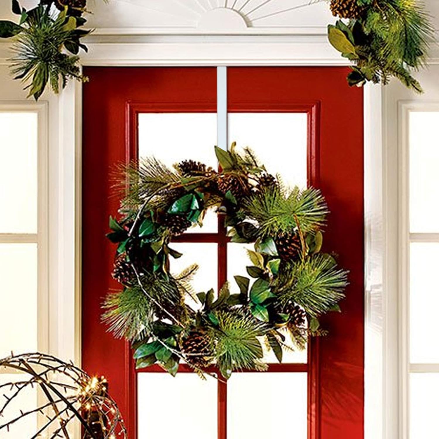 AnapoliZ 15 Inch White Wreath Door Hanger