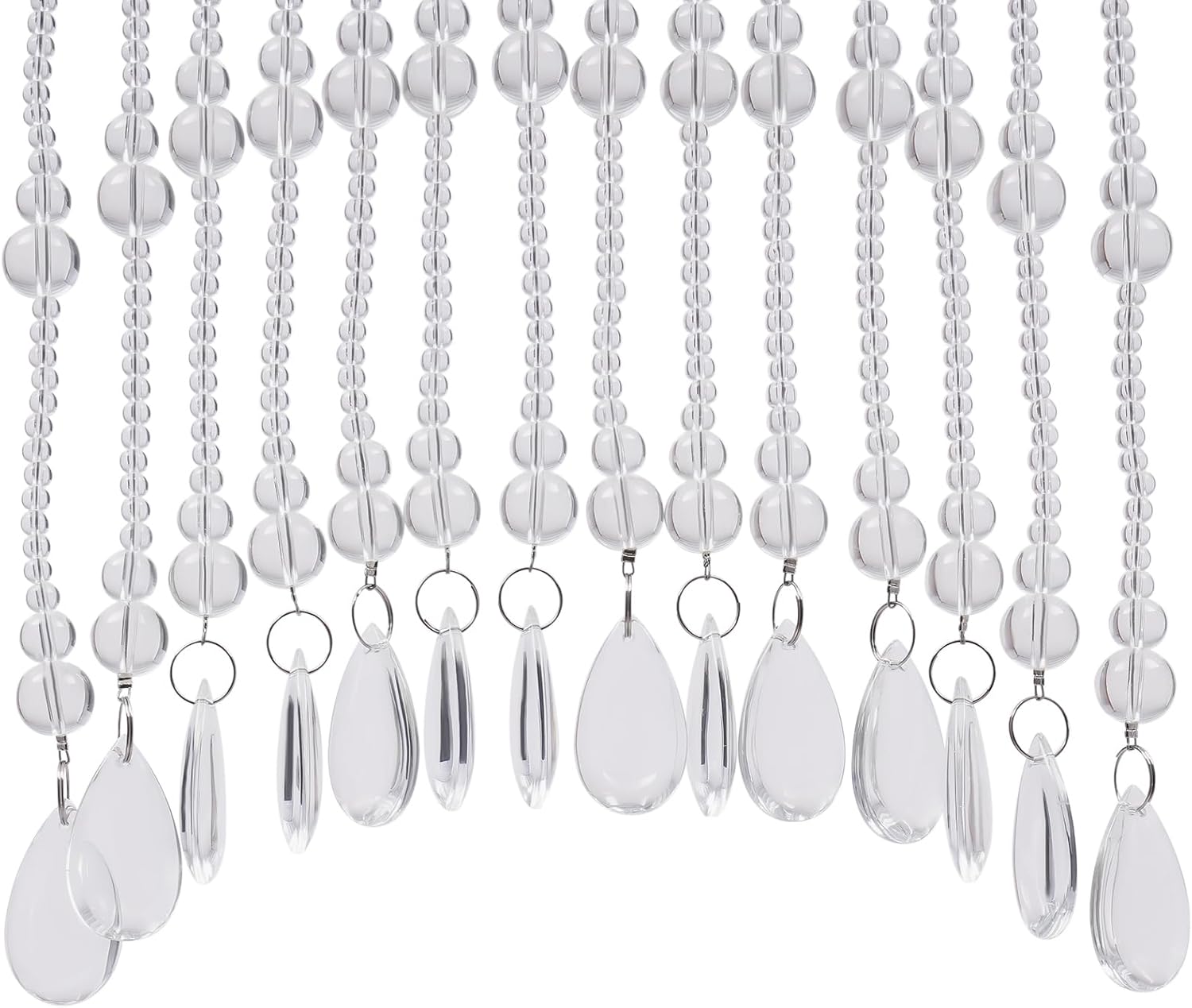 Crystal Beaded Curtain with Hooks for Doorway