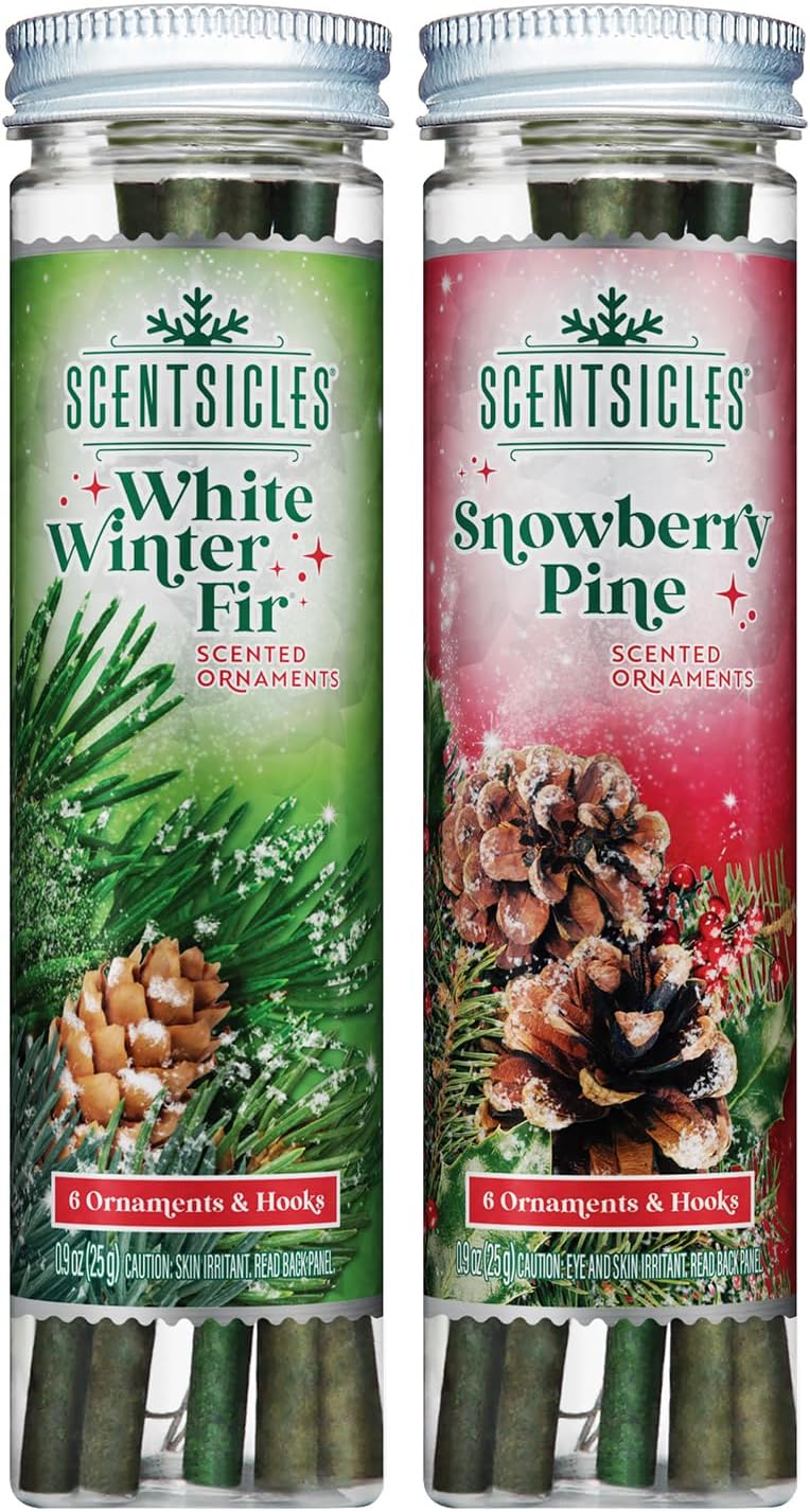 Scentsicles Christmas Ornaments with Hooks - 2 Pack