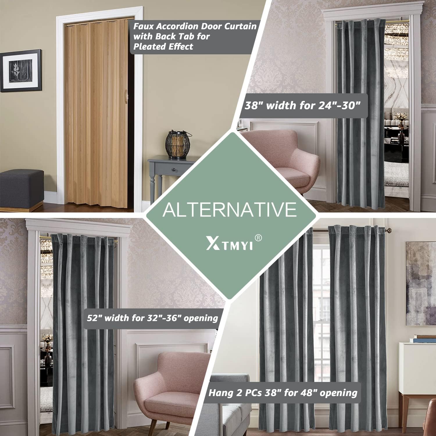 XTMYI Velvet Privacy Room Divider Curtains