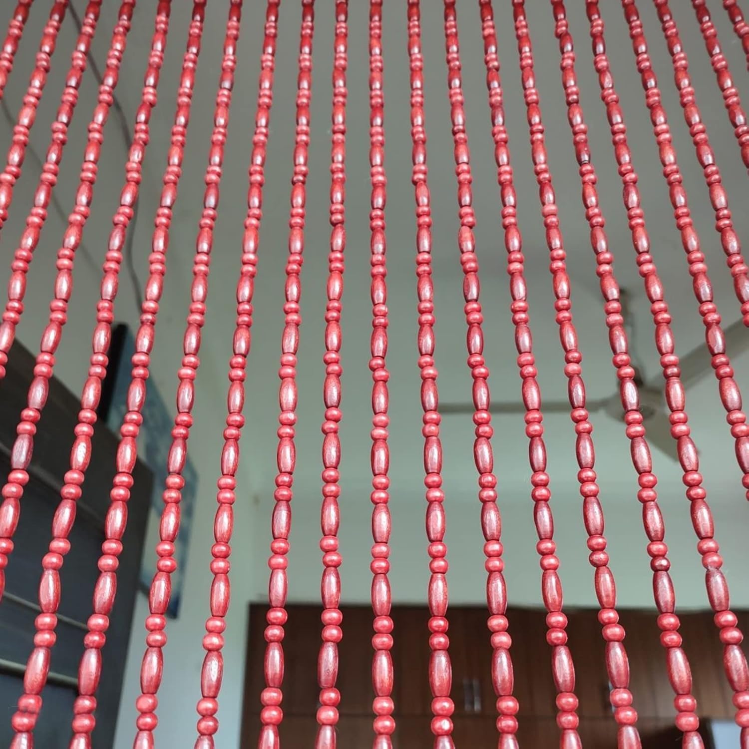 Wood Bead Curtain for Room Dividers and Doorways 30 Strands