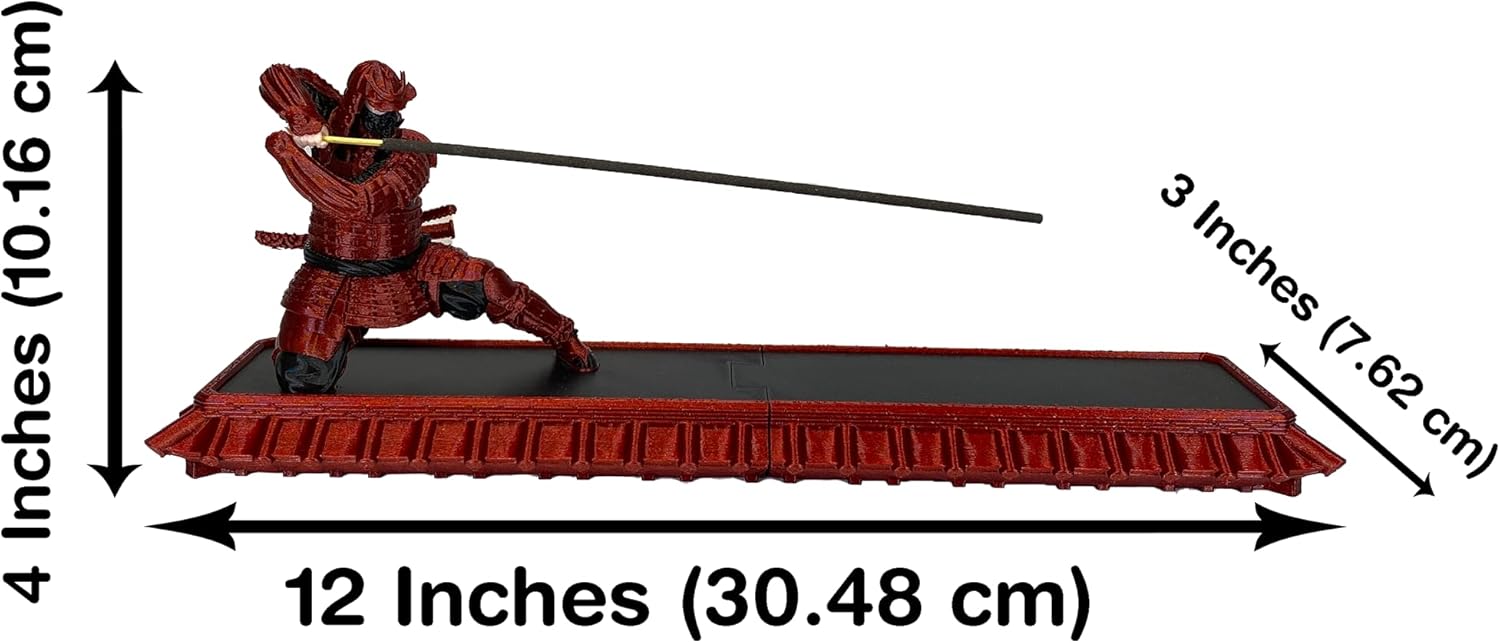 Japanese Samurai Incense Holder with Storage Box