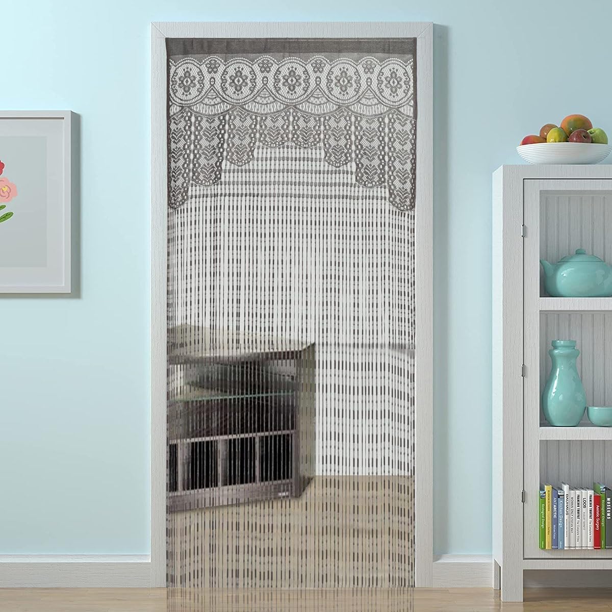 MObyat Doorway String Curtain with Glitter Fringe Panel