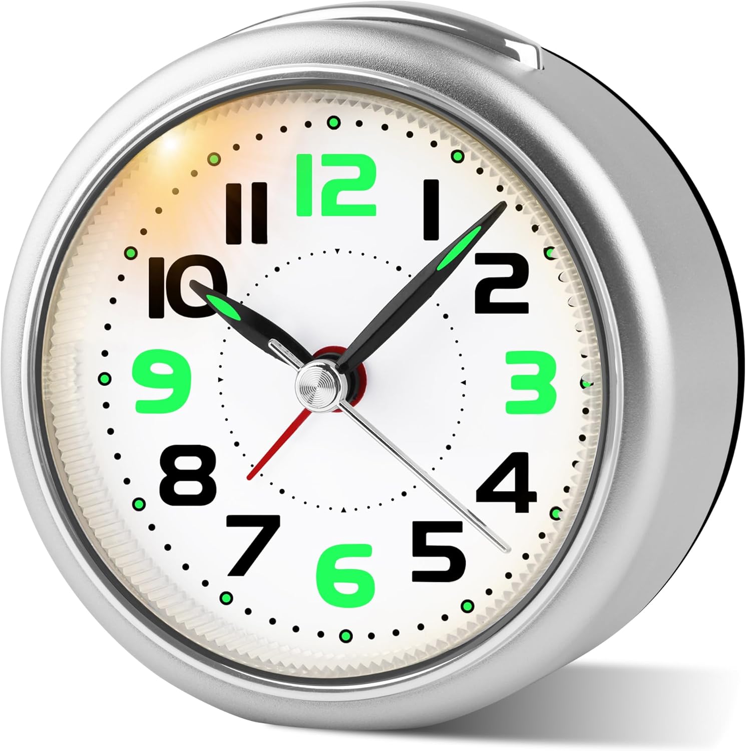 DTKID 327 Inch Analog Alarm Clock with Night Light and Snooze