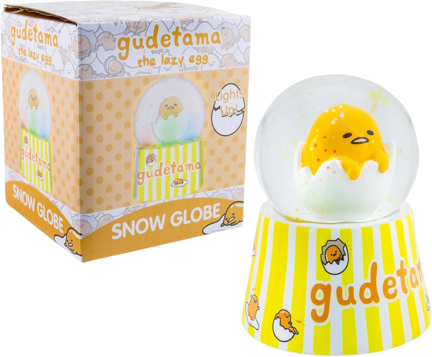 Sanrio Gudetama Mini Light-Up Snow Globe 3 Inches Tall