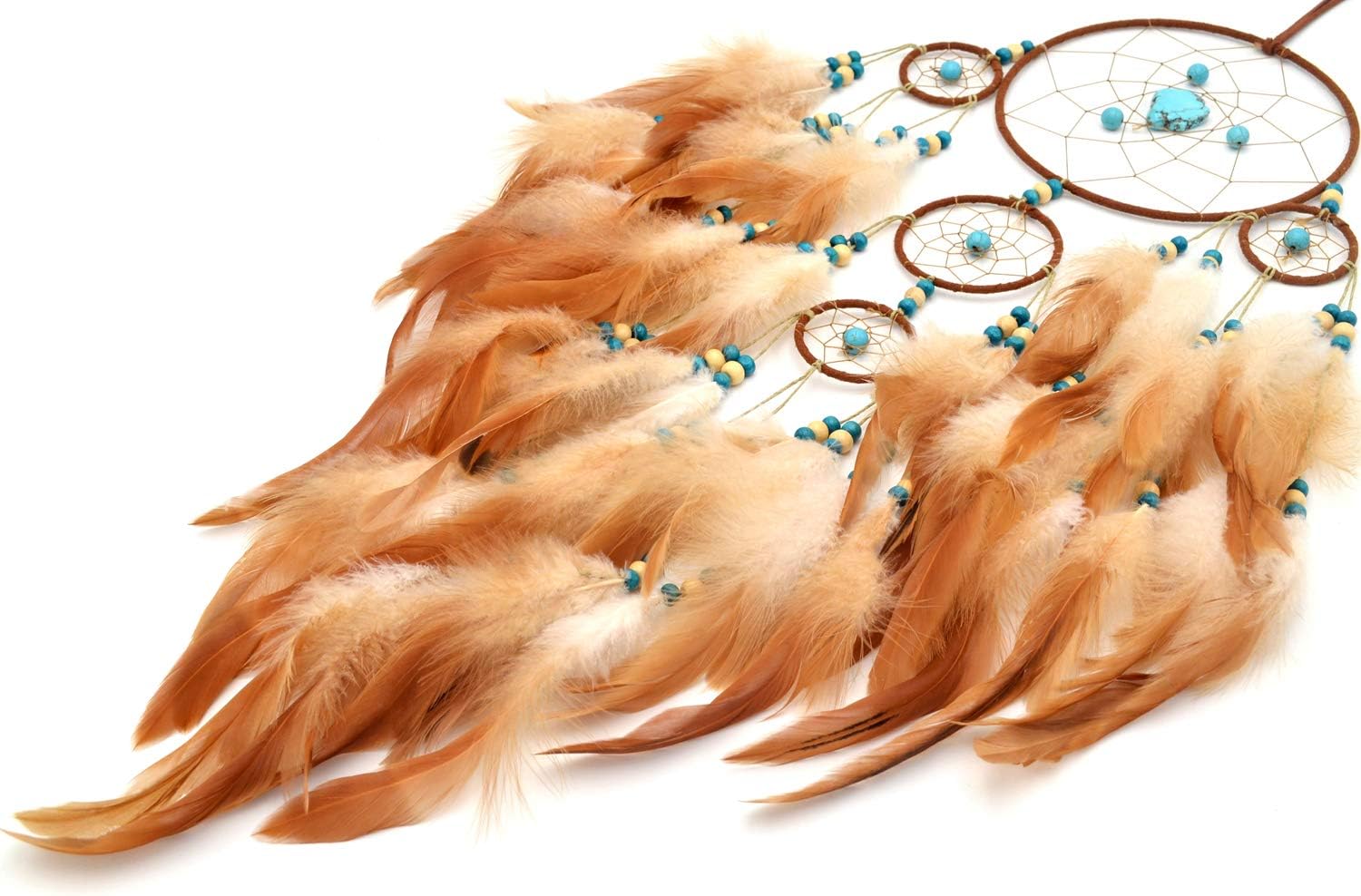 Urdeoms Dream Catcher Wall Decor for Bedroom and Room Decor with Turquoise and Feathers