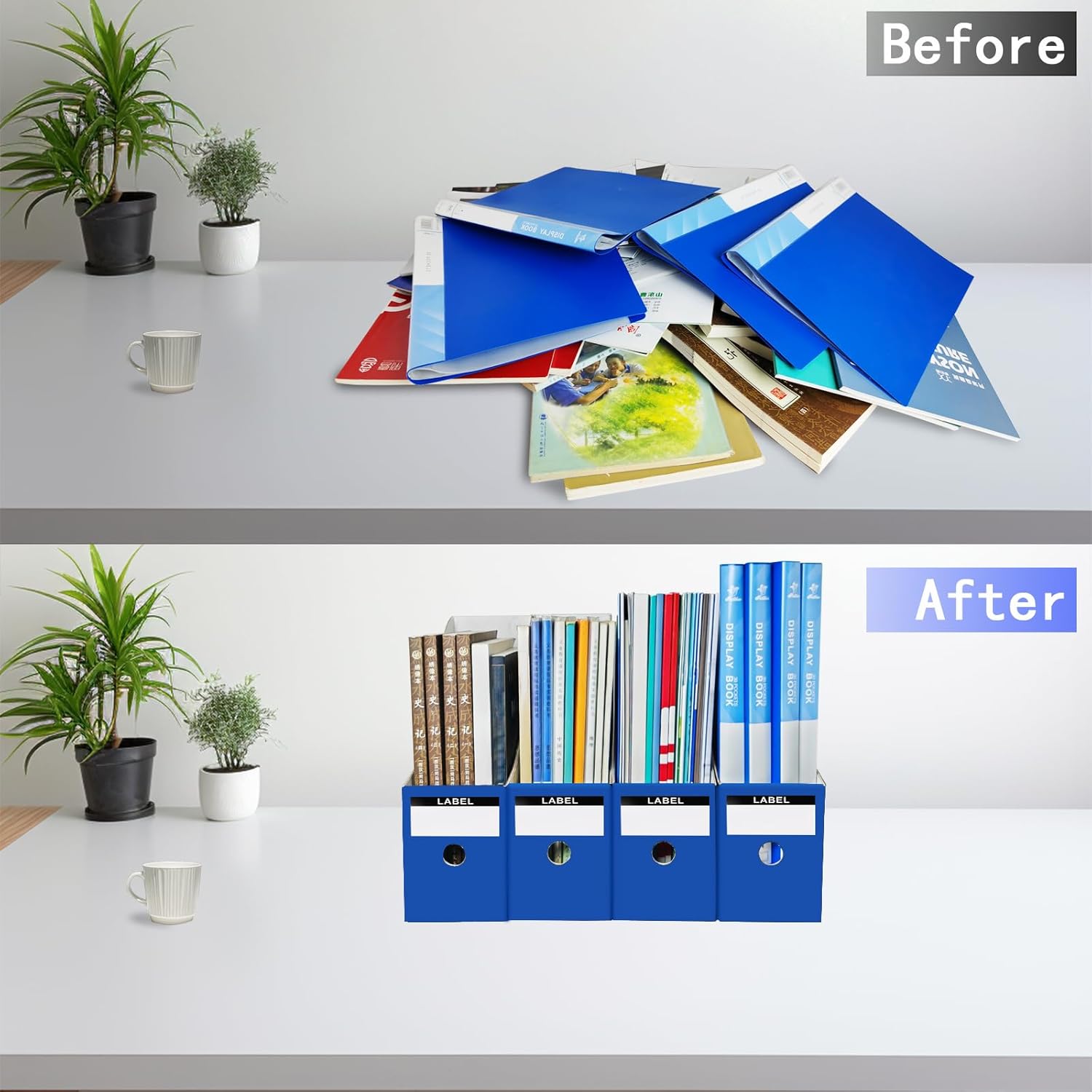 Limitliho 2 Pack Cardboard Magazine File Holder for Desktop