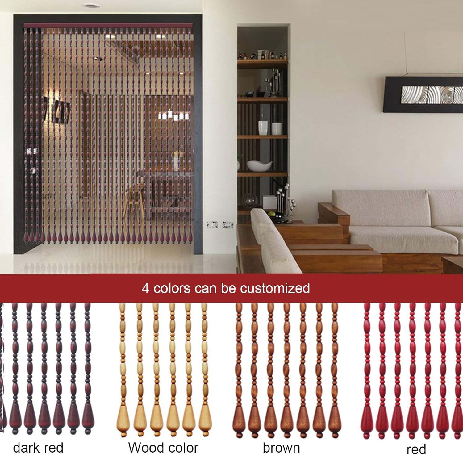 Bamboo Beaded Door Curtain for Home Dcor