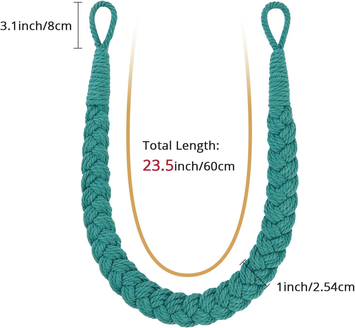 NICEEC 4 Pack Natural Cotton Rope Curtain Tiebacks