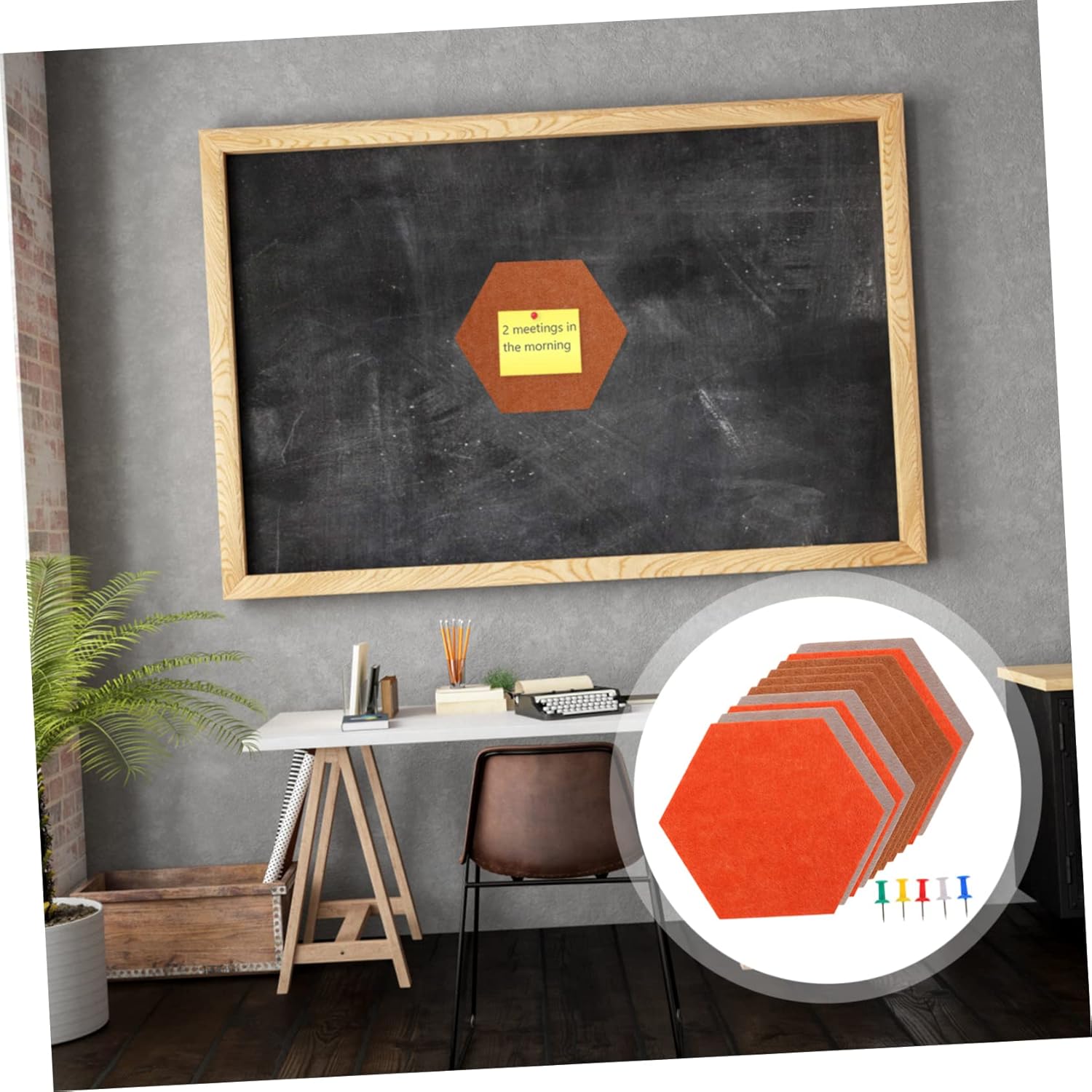 Hexagon Felt Bulletin Board Set for Home Office