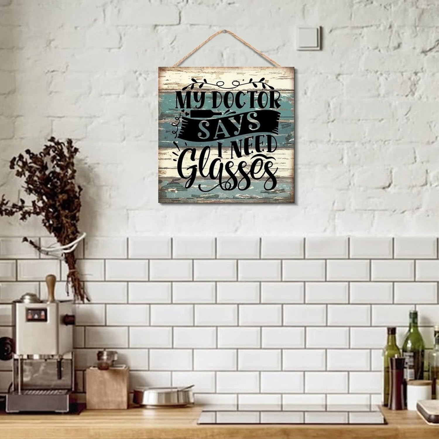 Rustic Wood Sign Wall Art Decor 12x12 Inches