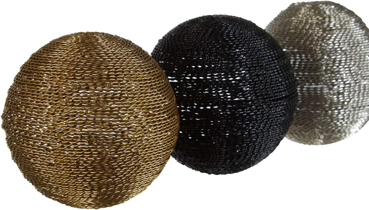 Premier Housewares Decorative Spheres Metal Gold Black Silver