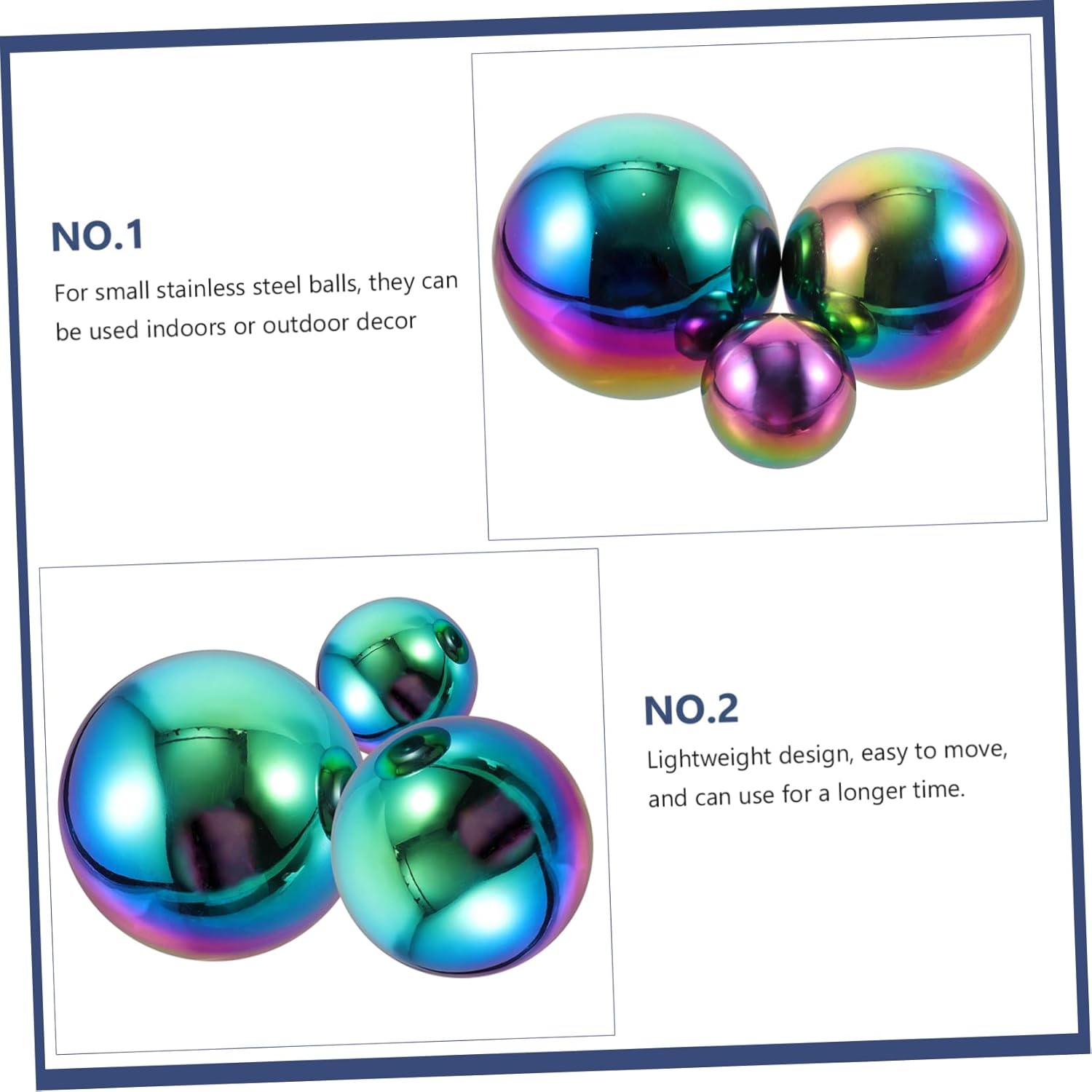 PRETYZOOM 3pcs Stainless Steel Balls Wall Decor for Garden and Home