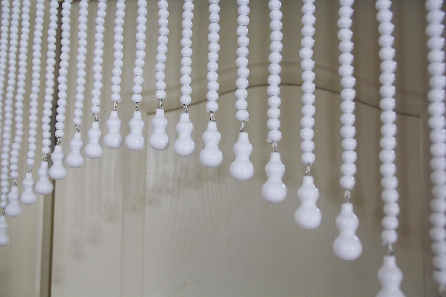 Wood Beaded Door Curtain with Self-Adhesive Strips