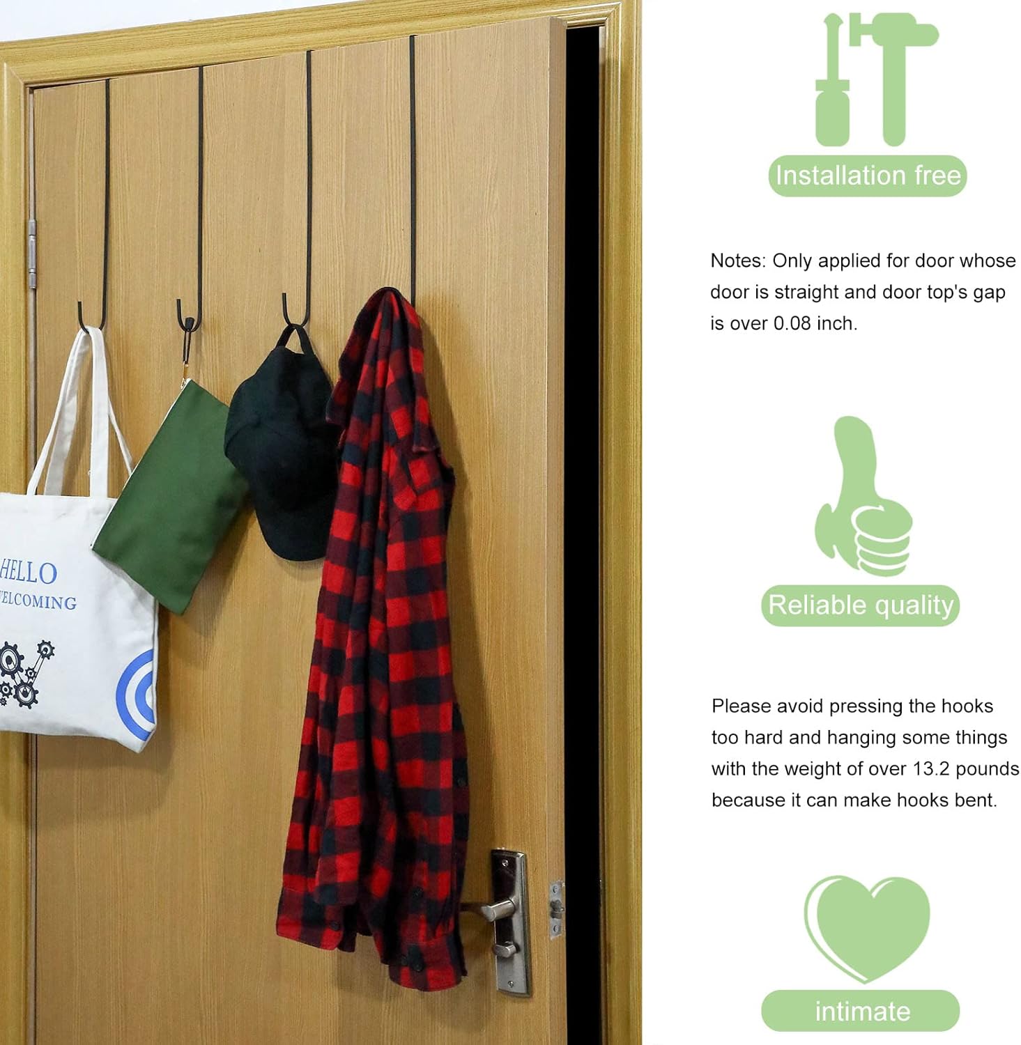 Hotop 15 Inch Steel Wreath Hanger Hook Set
