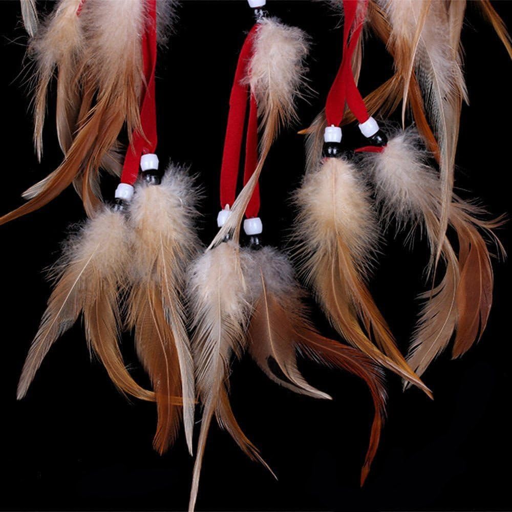 Heart Shaped Dream Catcher with Feathers for Car Wall Decoration