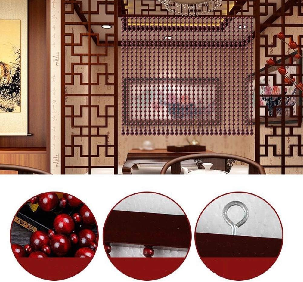 Natural Wood Beaded Curtain for Room Divider and Home Decor