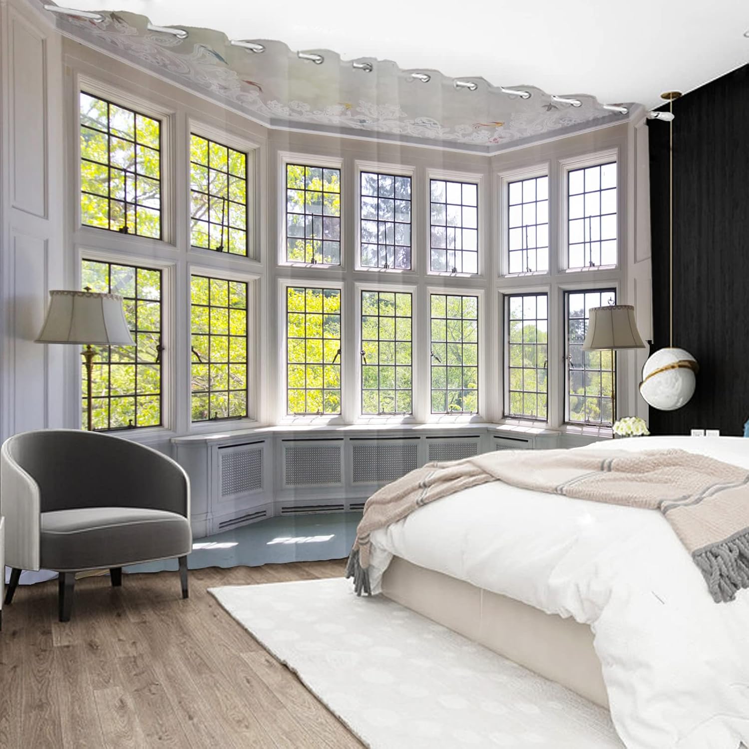 Laeacco Blackout Curtains 42x63 Inch 2 Panels Modern Design