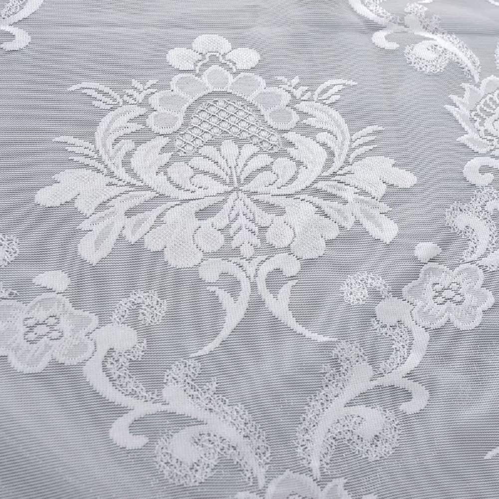 Premium Solid Color Damask Jacquard Embroidered Semi Sheer Curtains