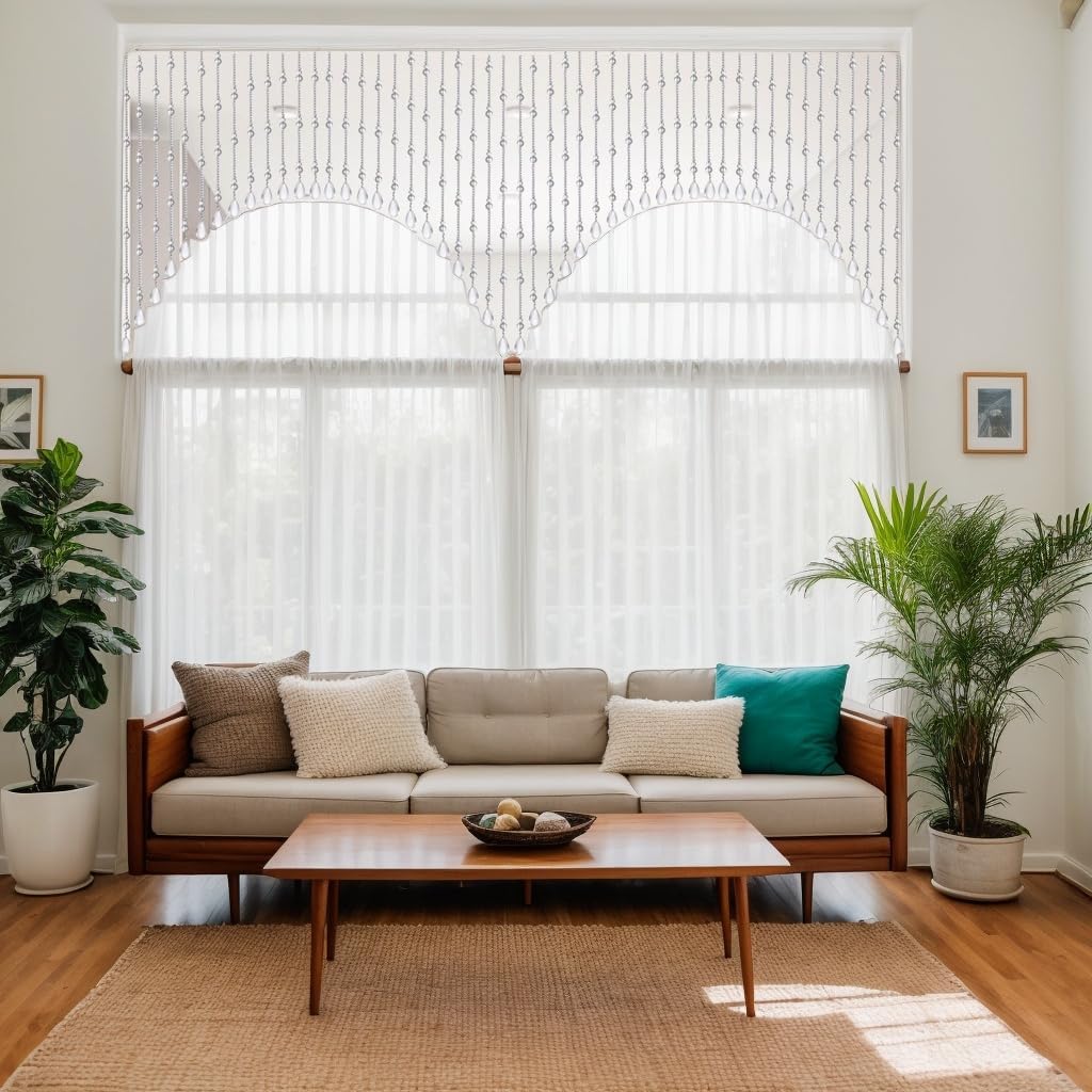 Clear Crystal Hanging Door Beads Curtain Valance