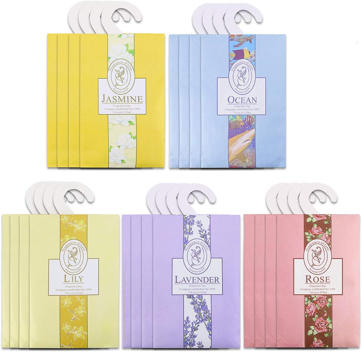 20 Pack Air Freshener Sachets with Hanger for Closets and Drawers