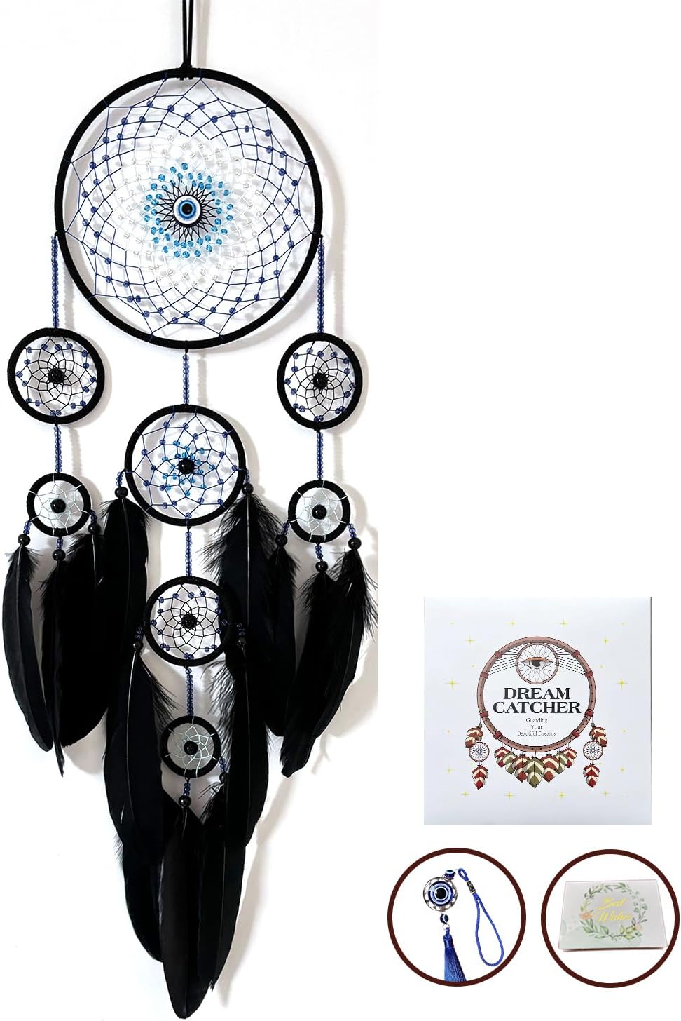 Jiyamony Evil Eye Dream Catcher Wall Hanging for Home Decor