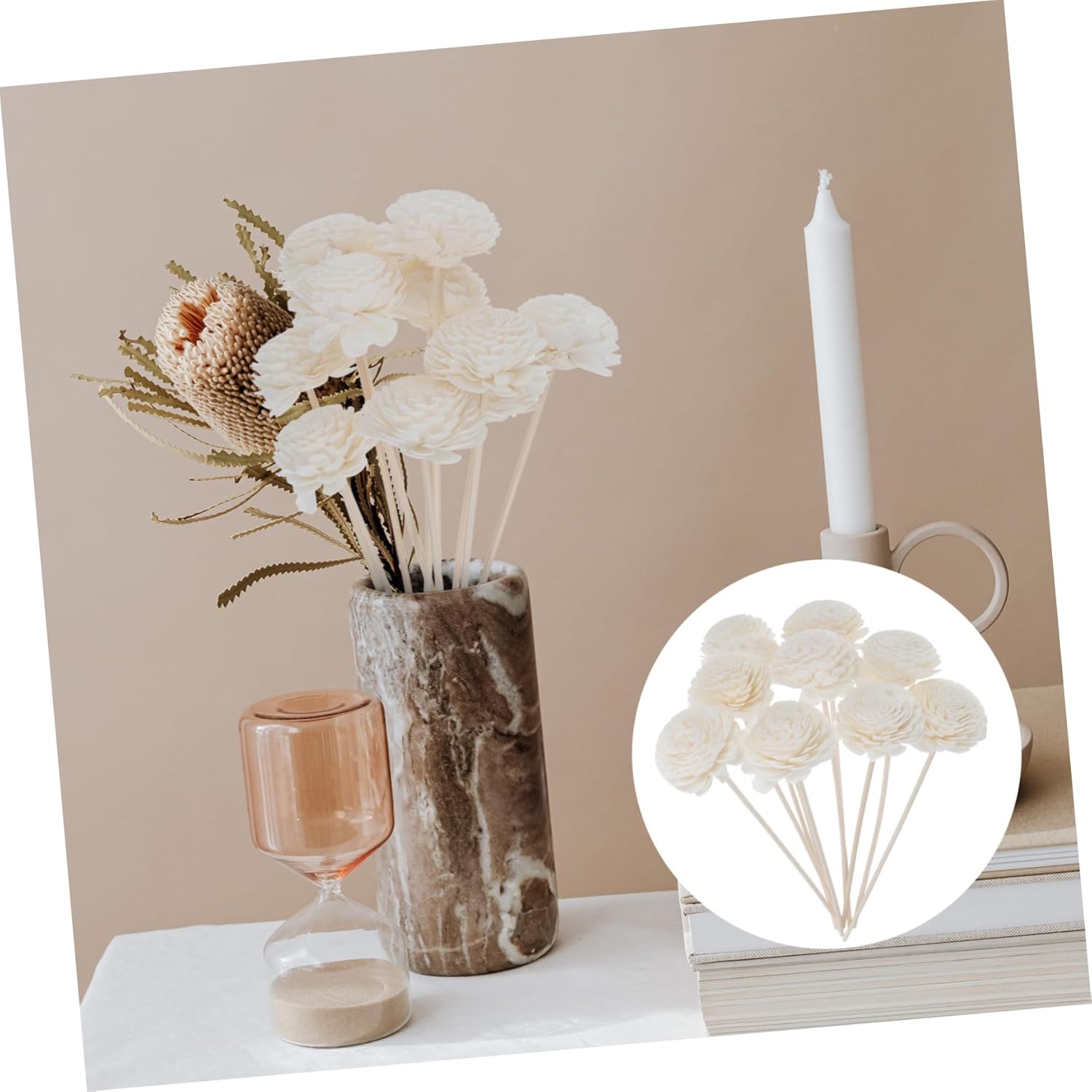Vaguelly 10pcs Tiny Fake Flower Diffuser Sticks for Home Office Decor