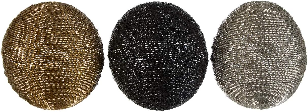 Premier Housewares Decorative Spheres Metal Gold Black Silver