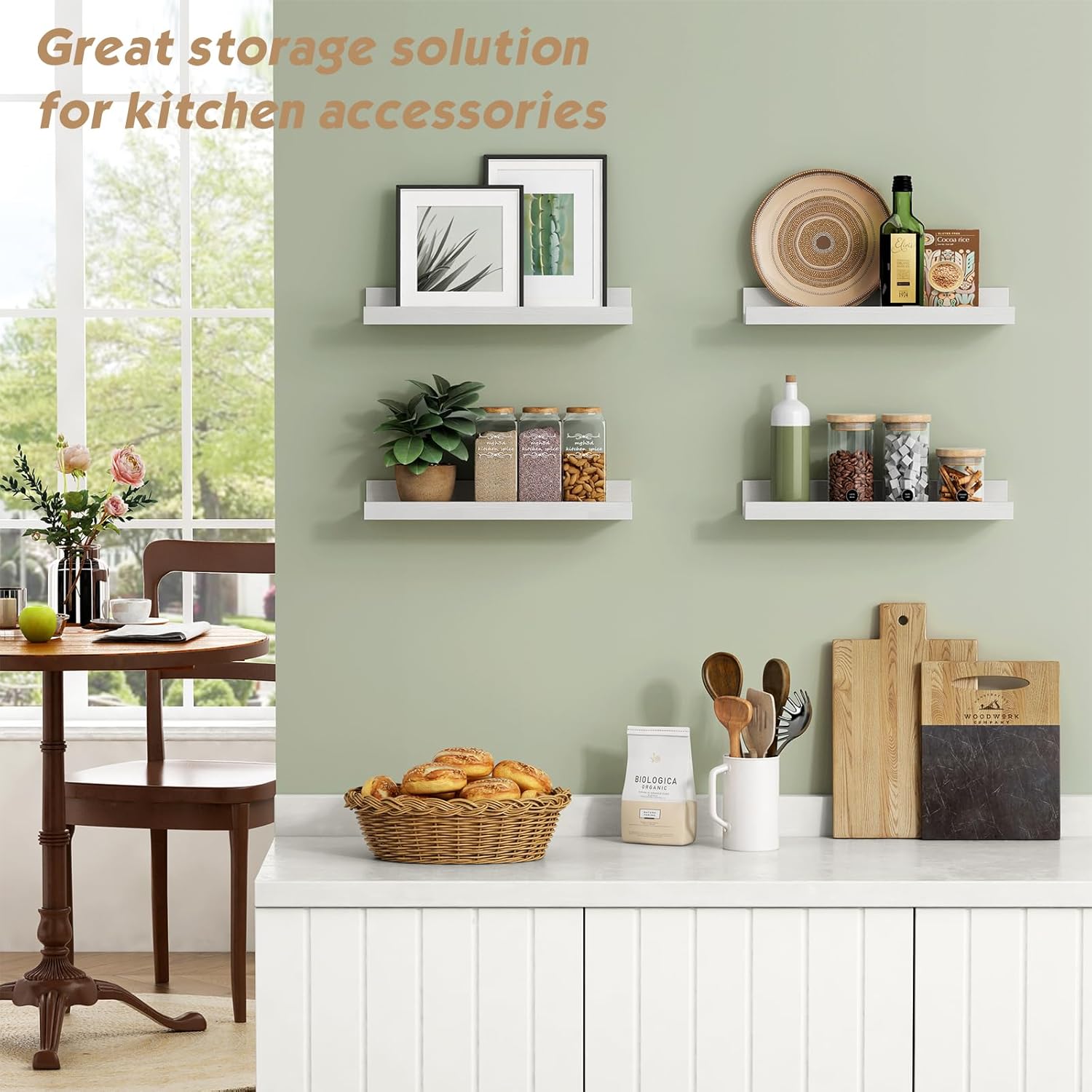 Forbena Wall Mounted Bookshelf Set of 4 White