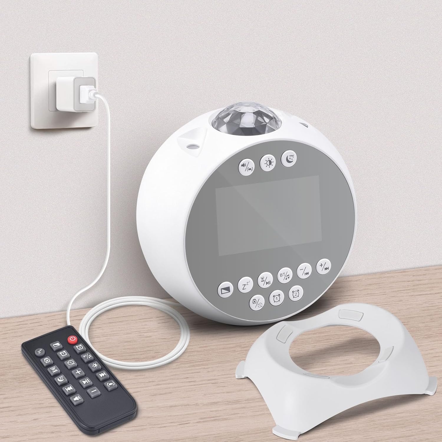Kids Alarm Clock with Star Projector and Bluetooth Speaker