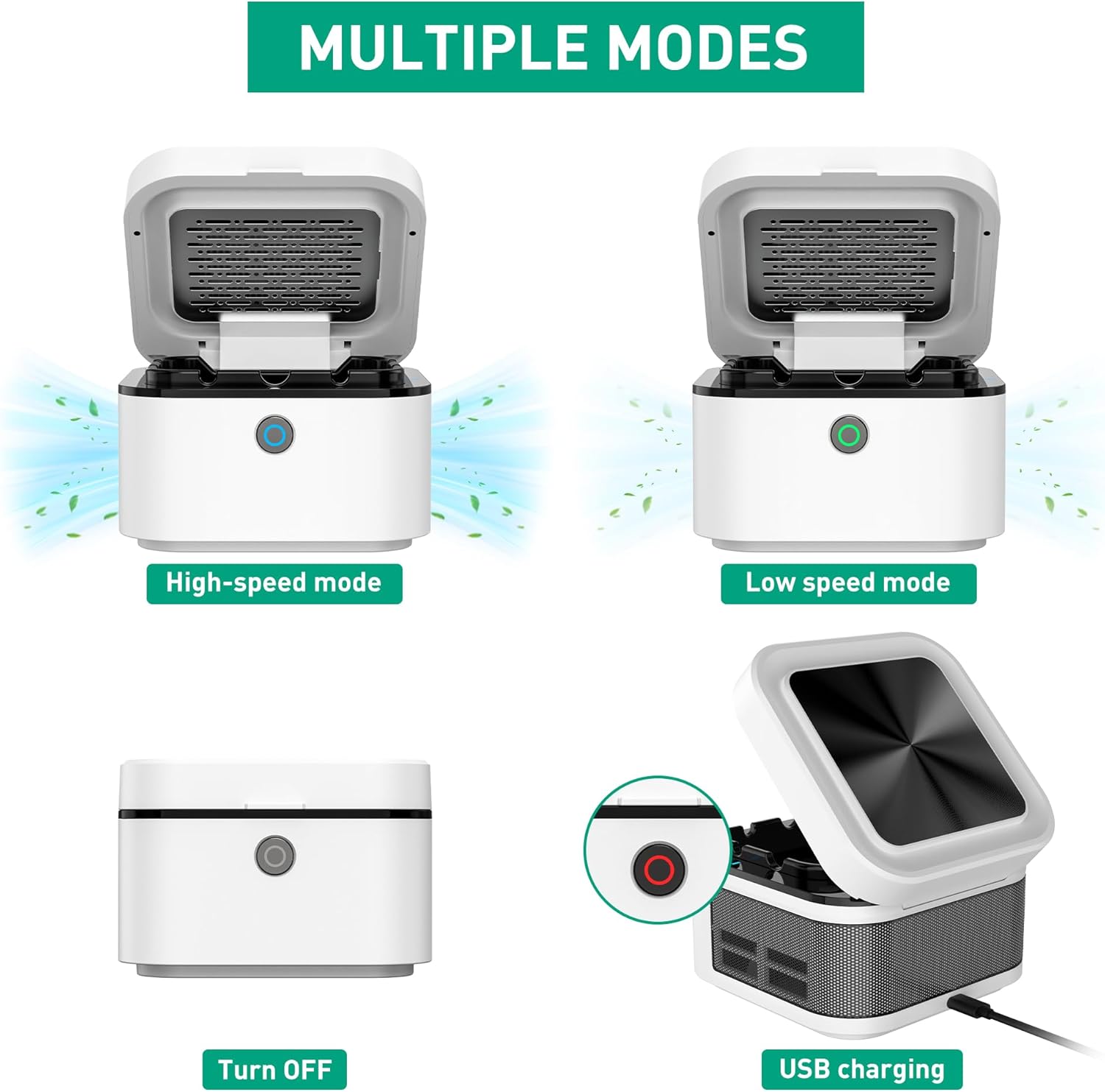 VANSU 2 in 1 Air Purifier Smokeless Ashtray with HEPA Filter USB Rechargeable