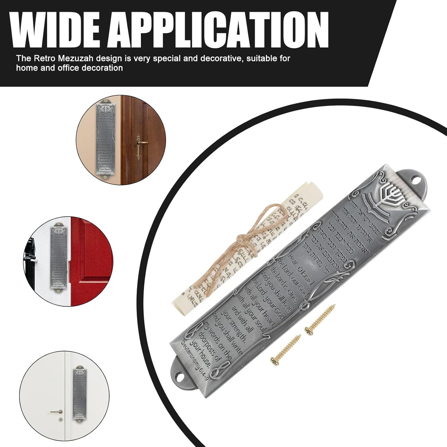 VICASKY Mezuzah Scroll Door Hanger Brass Decor