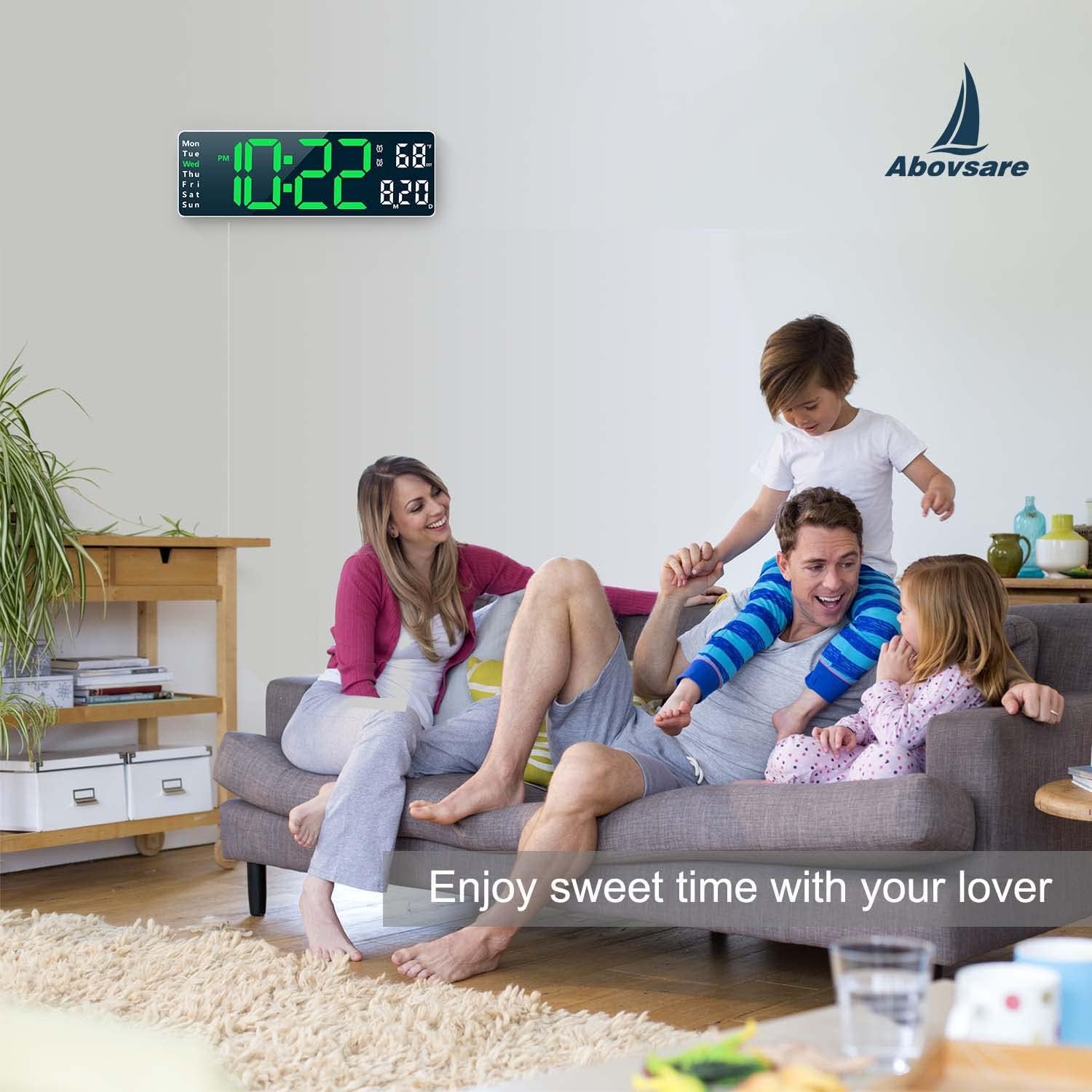 13-inch LED Digital Wall Clock with Remote Control
