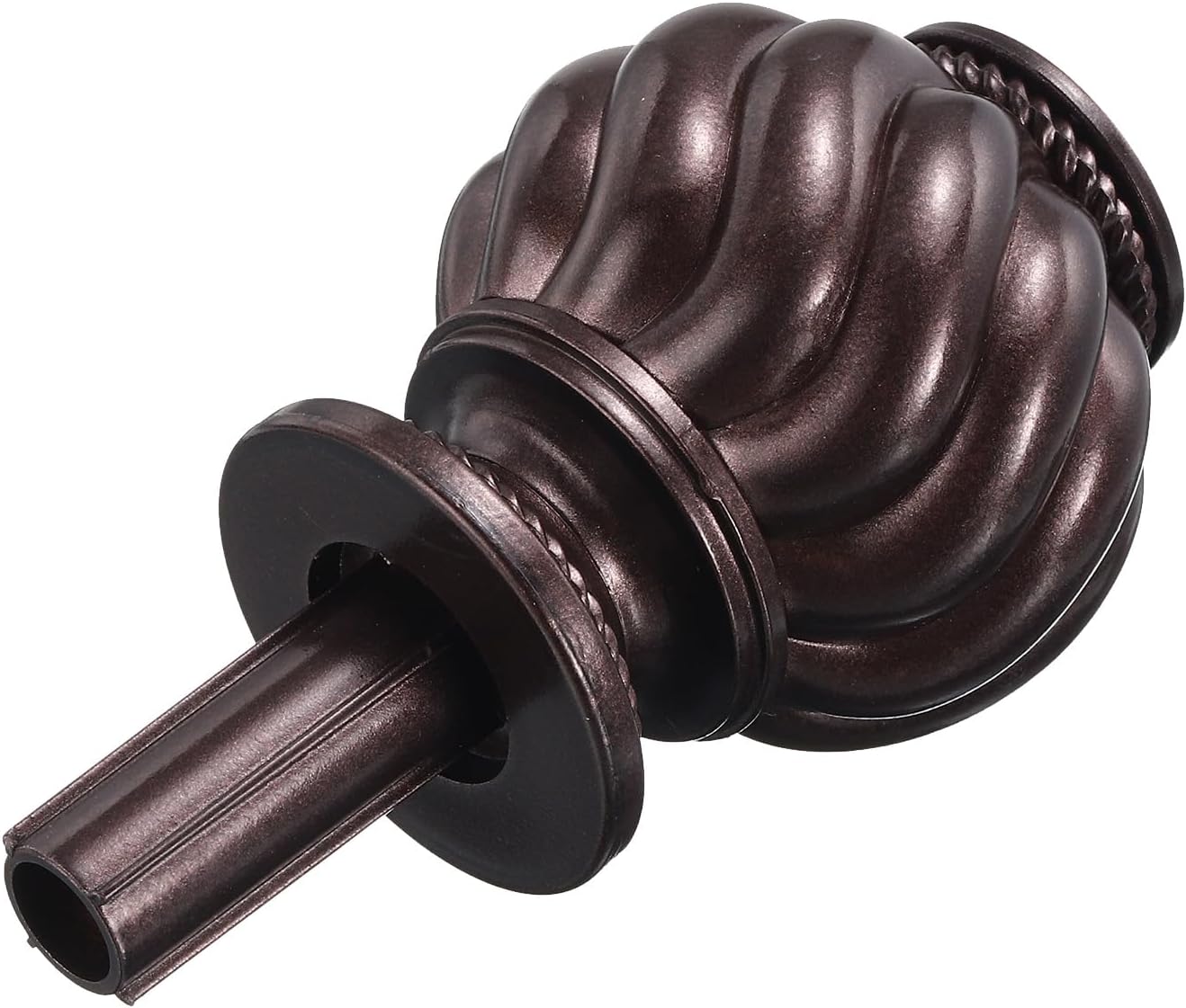 Uxcell Curtain Rod Finials 2Pcs Brown 19mm