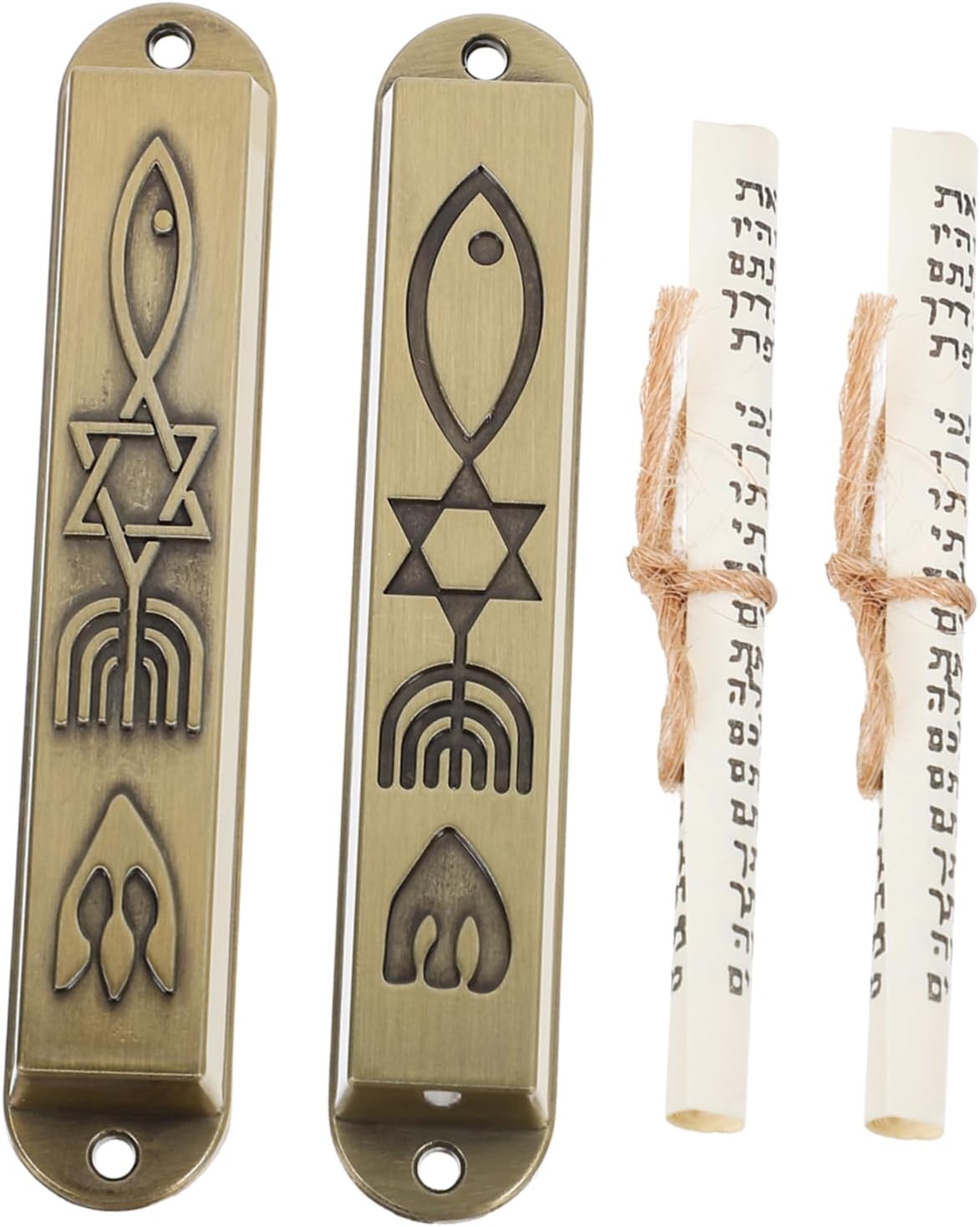 Ipetboom Metal Mezuzah Ornament 2-Piece Set for House Decor