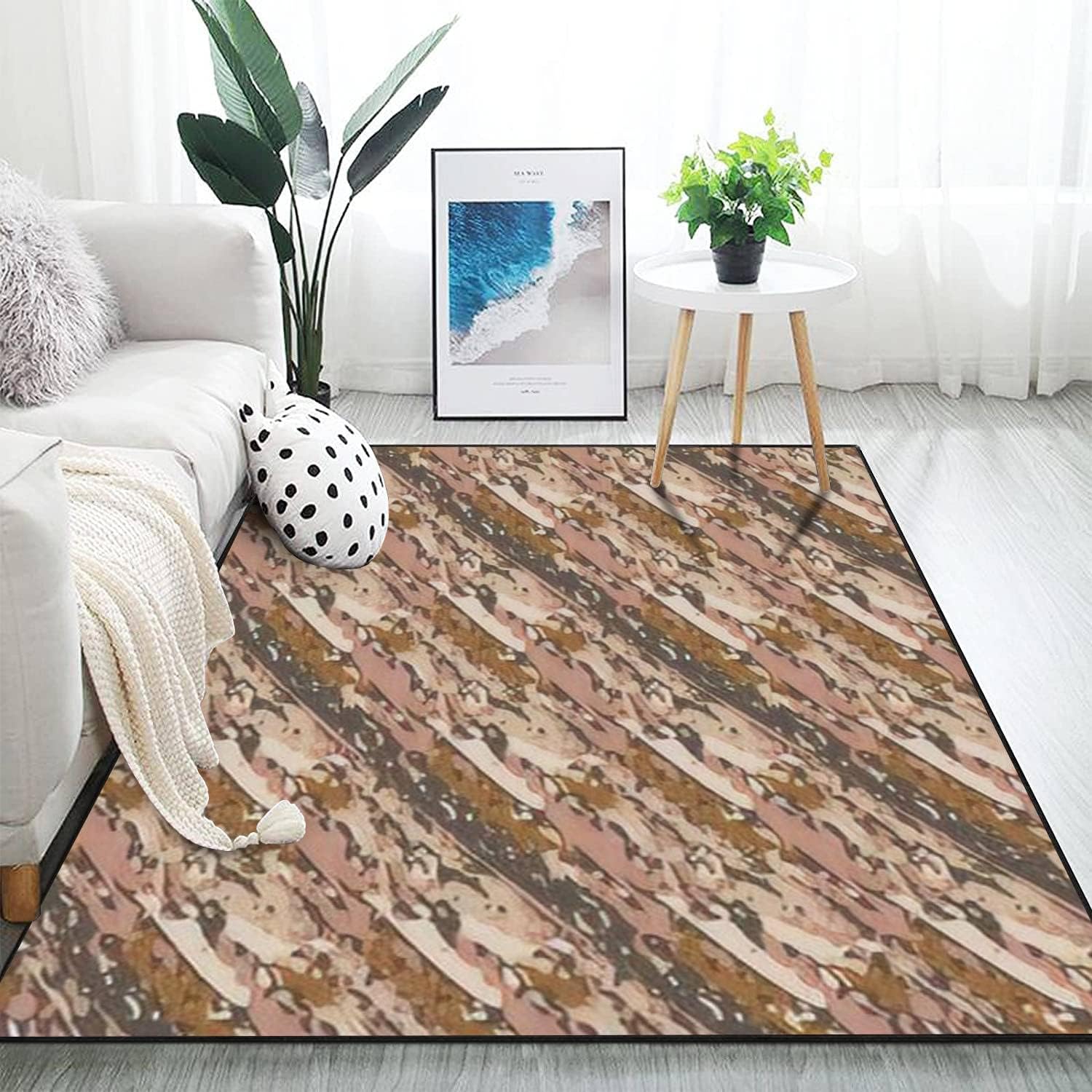 Modern 3D Area Rug Faux Cotton Non-Slip Extra Large Size