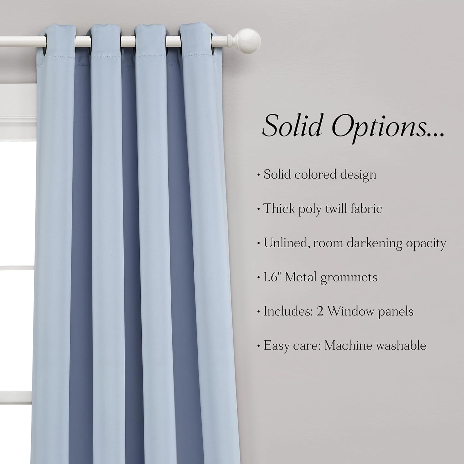 Lush Decor Blackout Curtain Panels 52x63 Blue Moon Classic Modern