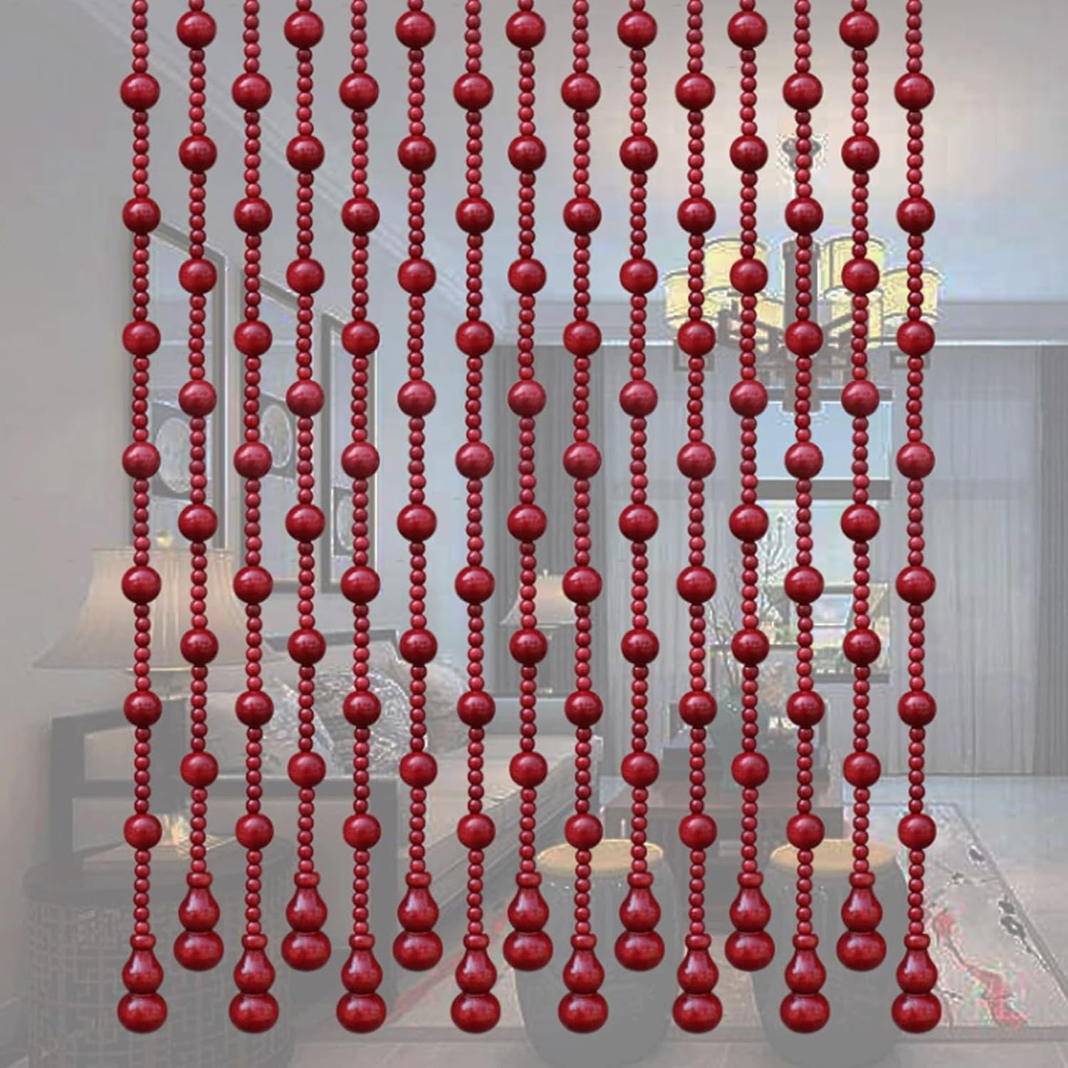 NESLAY Wooden Beaded Curtains Room Divider