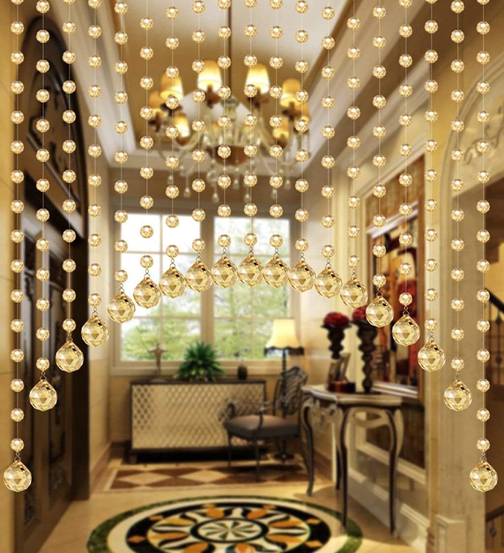 OKUOKA Crystal Beaded Curtain 160cm Wide Decorative Panel