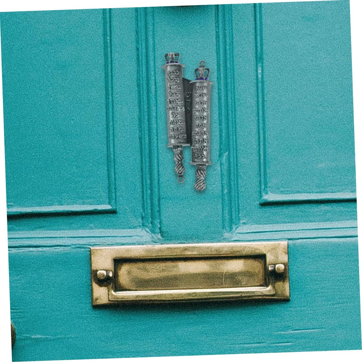 Ipetboom Mezuzah Blessing Scroll Set with 2 Metal Mezuzahs for Jewish Home Decor