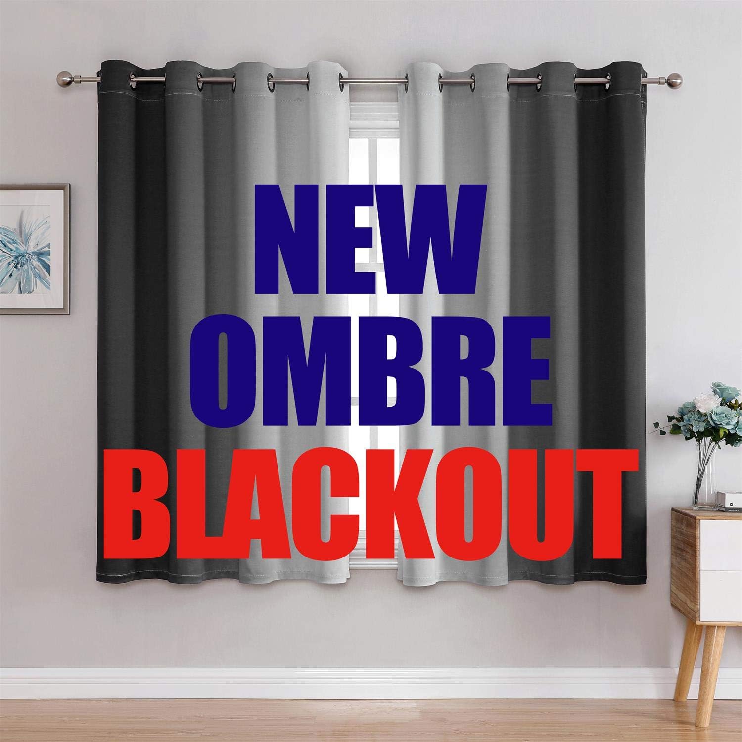 G2000 Ombre Blackout Curtains 2 Panels 63 Inch Length