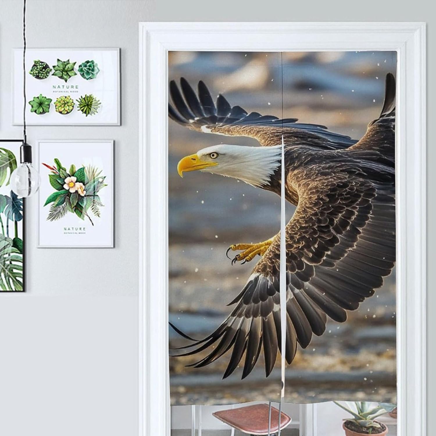Bald Eagle Flying Thermal Door Curtain 57x17 Inch