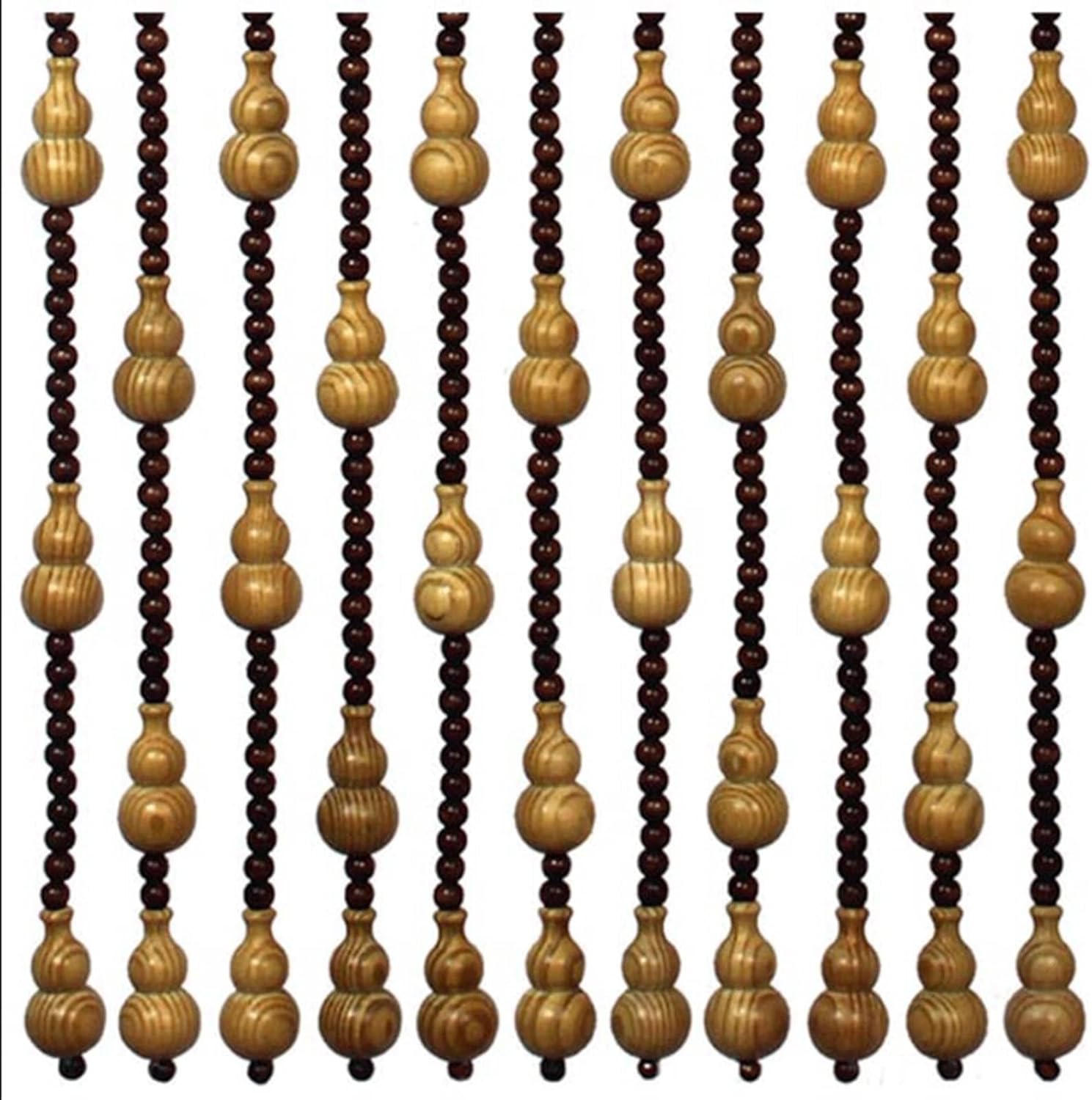 Natural Wood and Bamboo Beaded Curtain for Bedroom Privacy