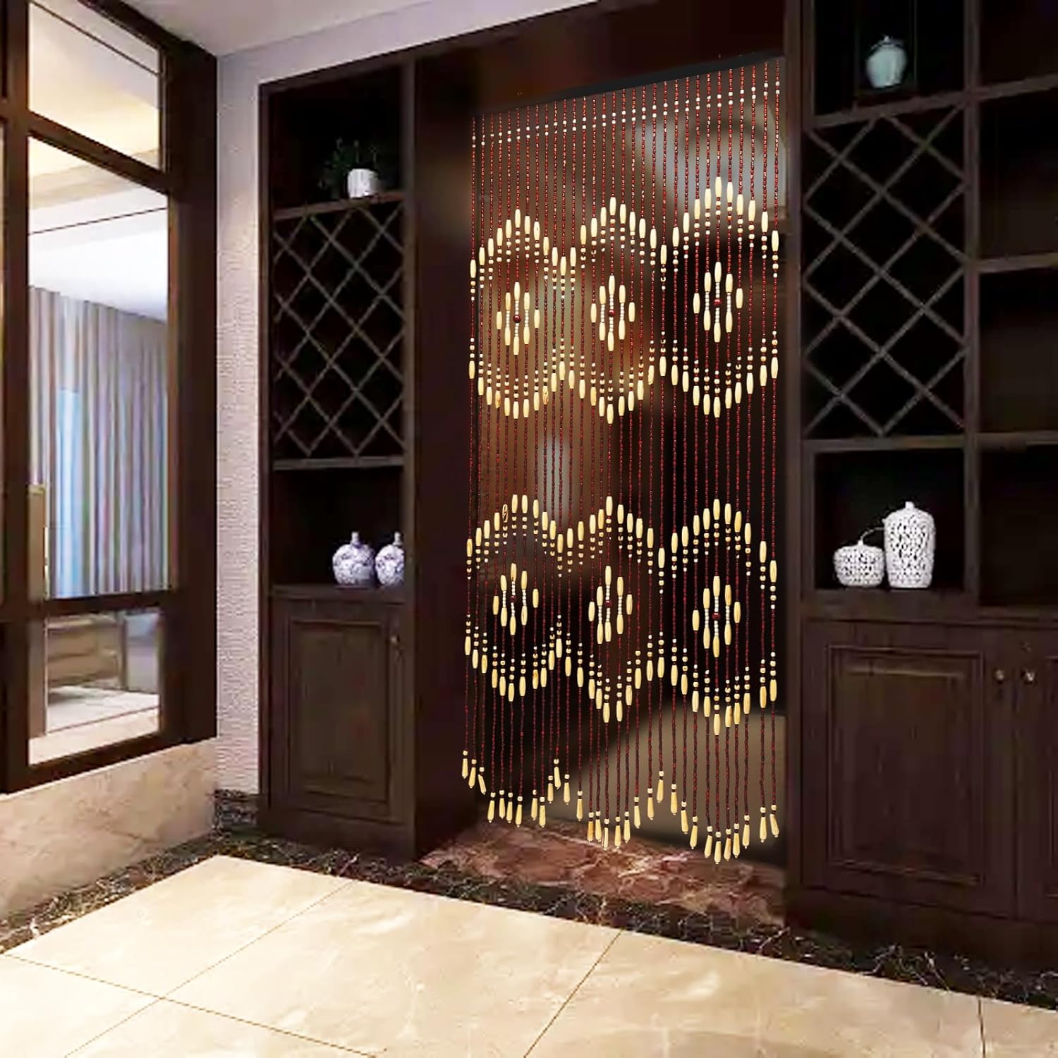 Wooden Bead Curtain Divider for Home Decor