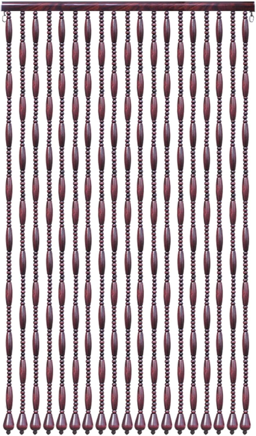 Natural Wooden Beaded String Curtains Bohemian Room Divider Blind