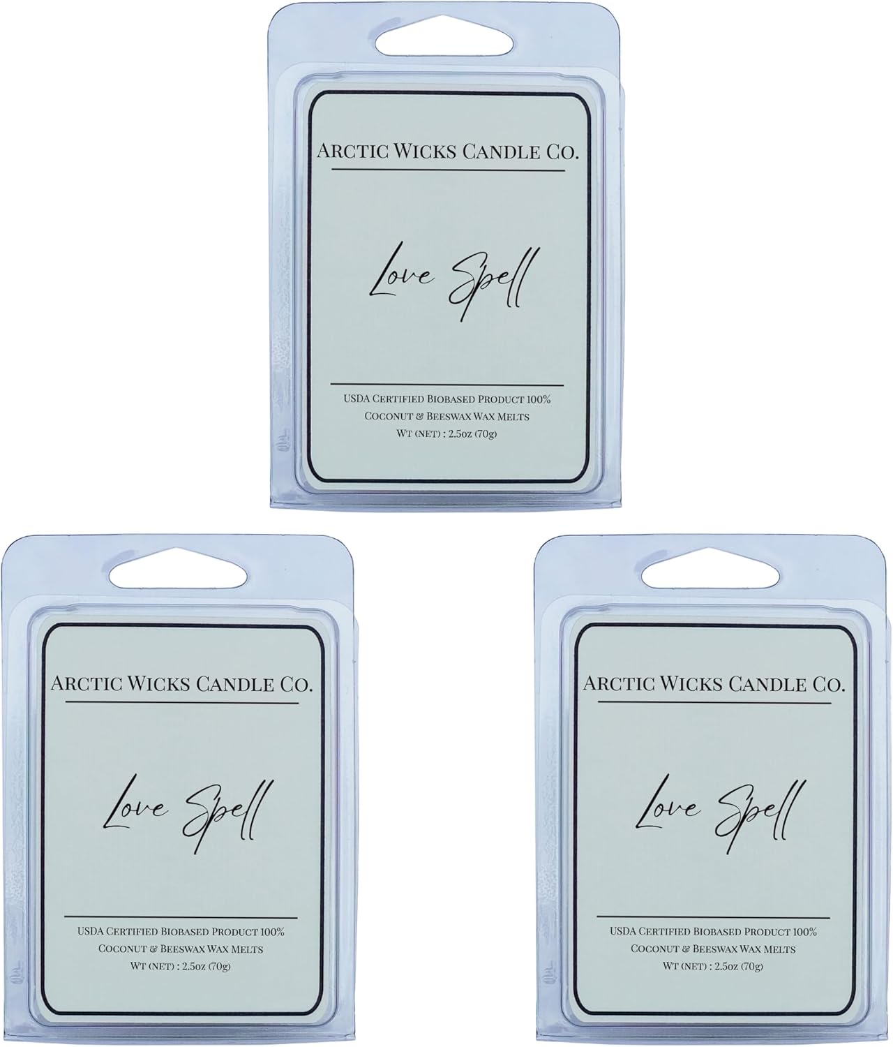 Love Spell Wax Melts Pack of 3 Arctic Wicks
