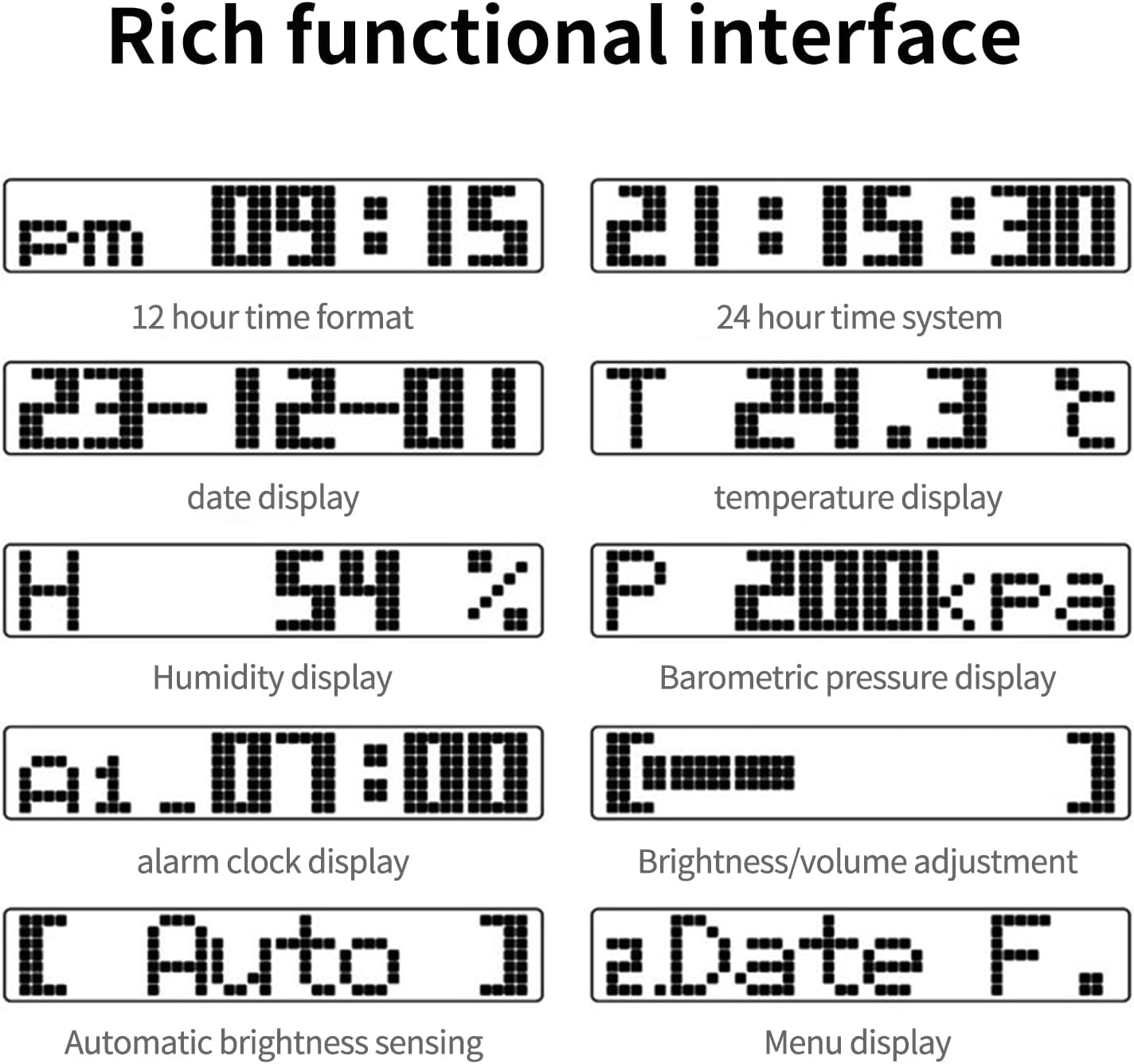 Creative LED Clock Solid Wood Design WiFi Sync Weather Display Voice Chime Multi-Use Decor