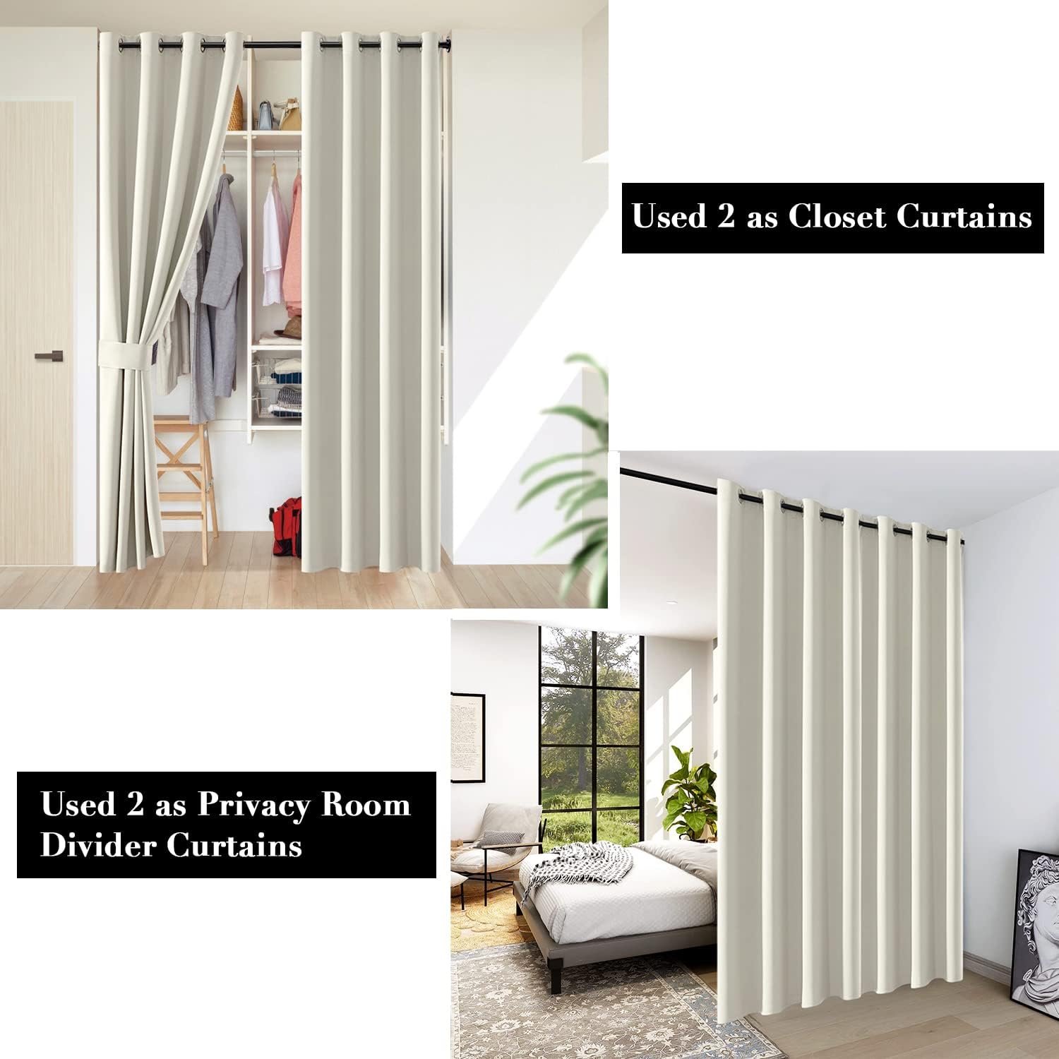 SHINELAND Door Curtain 52x80 Inch Vintage Design