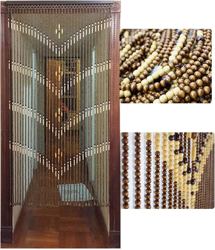 ZHOUXIAO Bamboo Wood Beaded Curtain for Doorways